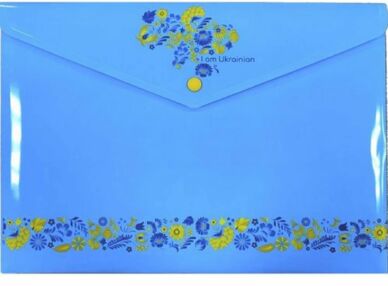 Папка А4 пластикова на кнопці з друком "I am Ukrainian" Optima O35243