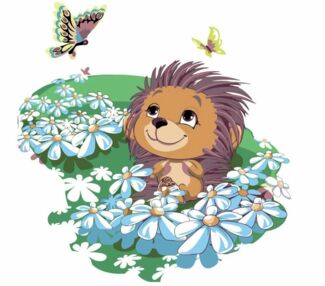 Розпис по номерах 30х30 ES068 Їжачок з метеликами "Strateg"