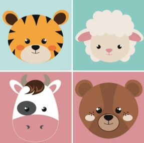 Розпис по номерах 30х30 ES-0839 Мордочки тварин "Strateg"