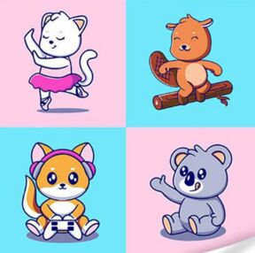 Розпис по номерах 30х30 ES-0885 Милі тваринки "Strateg"