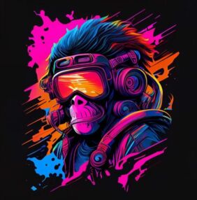 Розпис по номерах 40х40 AV4040-16 Брутальна мавпа на чорному фоні "Strateg"