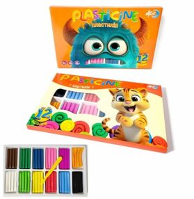 пластилін 12 кольорів Hipe 240 гр зі стеком пластилін 12 кольорів Hipe 240 гр зі стеком