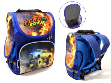 Рюкзак Leader 988917 Машина короб ортопед 34х26х15см