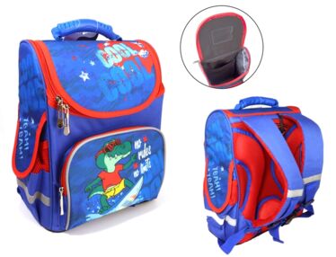 Рюкзак Leader 988918 Крокодил короб ортопед 34х26х15см