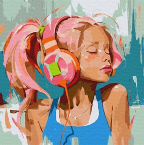 Розпис по номерах 50х50 KHO8552 Рожеві літні біти "Ідейка"