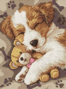 Алмазна мозаїка 30х40 АМО8036 Сплячий джек-рассел "Ідейка"