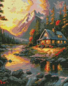 Алмазна мозаїка 40х50 АМО7728 Золотий захід сонця  з АВ стразами "Ідейка"