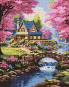 Алмазна мозаїка 40х50 АМО7950 Будиночок у квітах "Ідейка"