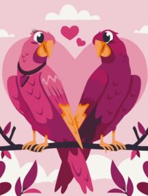 Розпис по номерах 30х40 11702-АС Закохані нерозлучники "Art Craft" арт крафт