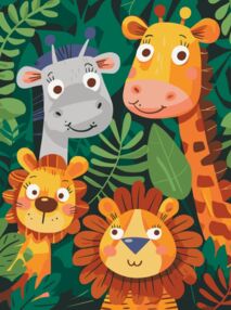 Розпис по номерах 30х40 15584-АС Веселі джунглі "Art Craft" арт крафт