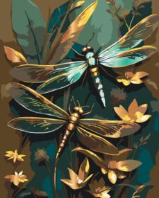 Розпис по номерах 40х50 11599-АС Блискучі бабки з фарбами металік "Art Craft" арт крафт