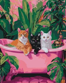 Розпис по номерах 40х50 11692-АС Коти у ванні "Art Craft" арт крафт