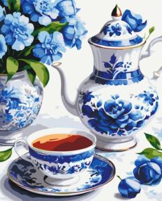 Розпис по номерах 40х50 12040-АС Натюрморт у блакитних тонах "Art Craft" арт крафт