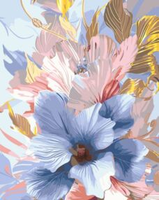 Розпис по номерах 40х50 13081-АС Ніжний гібіскус з фарбами металік "Art Craft" арт крафт