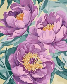 Розпис по номерах 40х50 13161-АС Лілові квітки "Art Craft" арт крафт