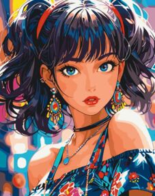 Розпис по номерах 40х50 16117-АС Дівчина з блакитними очима "Art Craft" арт крафт