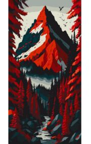Розпис по номерах 40х80 11021-АС Червоний ліс "Art Craft" арт крафт