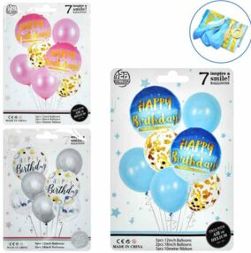 Кульки повітряні Happy Birthday в асортименті МК 5646