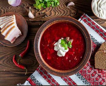 Алмазна мозаїка 30х40 HEG86890 Український борщ "Strateg"