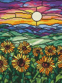Алмазна мозаїка 30х40 АМО8072 Поле соняшників "Ідейка"