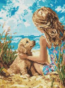 Алмазна мозаїка 30х40 АМО8158 Радісний песик "Ідейка"