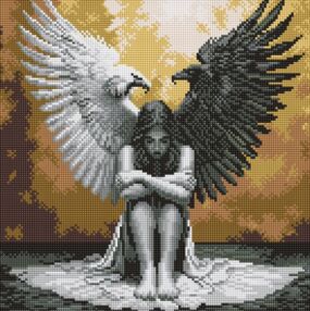 Алмазна мозаїка 40х40 АМО8199 Дві сторони душі "Ідейка"