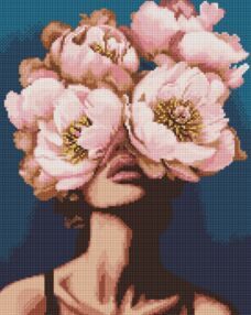 Алмазна мозаїка 40х50 АМО7989 Загадка півоній з АВ стразами "Ідейка"