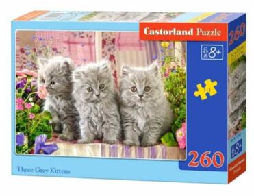 пазли castorland 260 елементів Три сірих кошеня артикул 27491