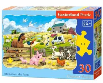 пазли castorland 30 елементів тварини на фермі артикул 03815