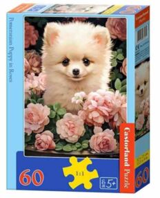 пазли castorland 60 елементів Цуценята в трояндах артикул 066261