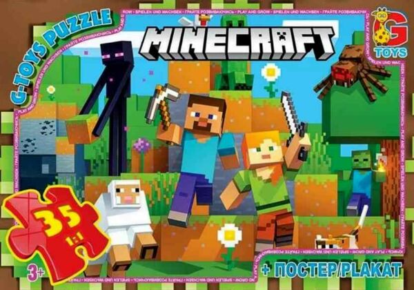 пазли 35 елементів G-Toys Майнкрафт артикул MС796 Ціна (цена) 65.60грн. | придбати  купити (купить) пазли 35 елементів G-Toys Майнкрафт артикул MС796 доставка по Украине, купить книгу, детские игрушки, компакт диски 0