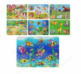 Дерев гра MD 0009 Рамка-вкладиш, тварини, 8 видів