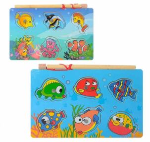 гра деревяна Рамка вкладиш риболовля 2 види MD 1149