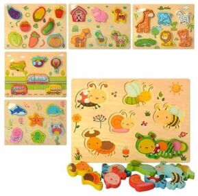 гра деревяна Рамка вкладиш пазли мікс видів MD 1186