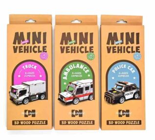 Деревяні пазли 3D машина від 19 деталей 10 видів 68031