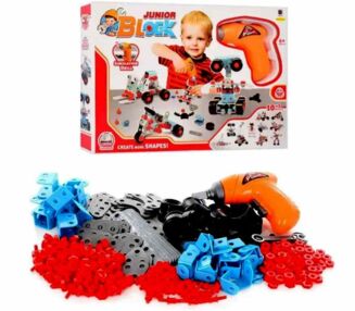 Конструктор на шурупах 10 в 1 трансппрт робот 286 деталей шуруповерт види 661-301