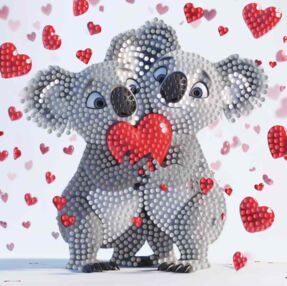 Алмазна мозаїка 18х18 ZAV1818-1 Закохані коали "Strateg"