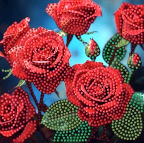 Алмазна мозаїка 18х18 ZAV1818-24 Червоні троянди "Strateg"