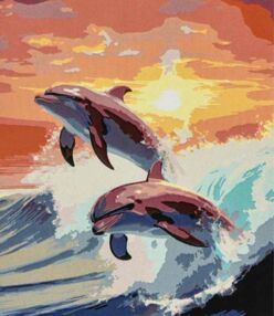Розпис по номерах 30х40 SS1167 Танець дельфінів "Strateg"
