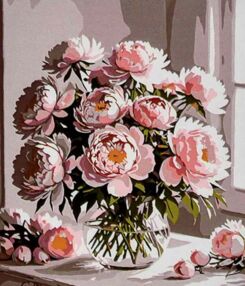 Розпис по номерах 30х40 SS1195 Букет півоній "Strateg"