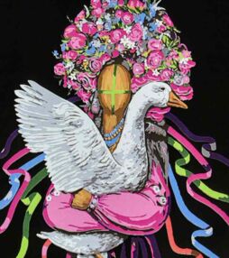 Розпис по номерах 40х50 AH1141 Берегиня саду на чорному фоні "Strateg"