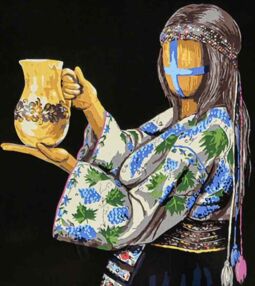 Розпис по номерах 40х50 AH1144 Піднесена на чорному фоні "Strateg"