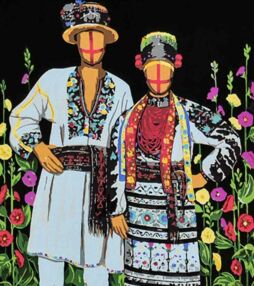 Розпис по номерах 40х50 AH1146 Нерозривні на чорному фоні "Strateg"