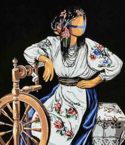 Розпис по номерах 40х50 AH1151 Праля на чорному фоні "Strateg"