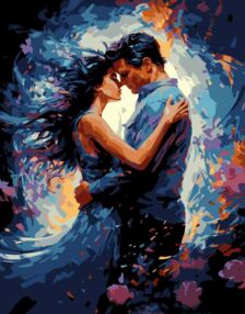 Розпис по номерах 40х50 AH1162 Все навколо-ми на чорному фоні "Strateg"