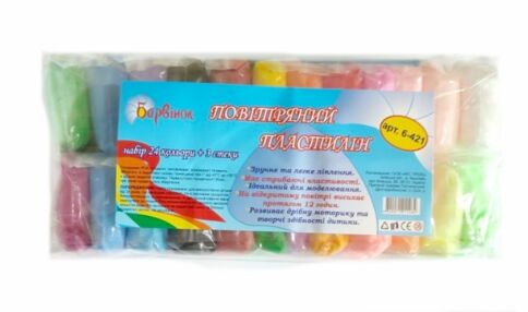 супер легкий пластилін 24 кольори зі стеками 168 грам