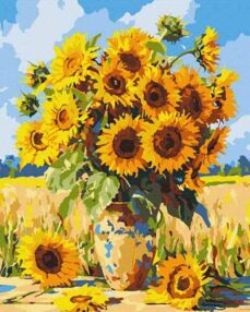 Розпис по номерах 40х50 KHO3300 Яскраві соняхи "Ідейка"