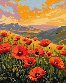 Розпис по номерах 40х50 KHO6385 Тиша серед маків "Ідейка"