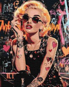 Розпис по номерах 40х50 КНО8563 Бунтарка Монро "Ідейка"