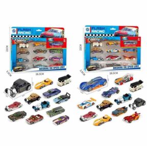 Набір машинок металеві 12 штук 2 види 3313-9C-10C